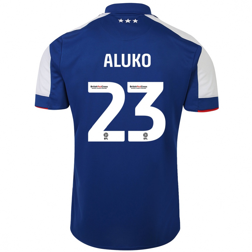 Niño Fútbol Camiseta Sone Aluko #23 Azul 1ª Equipación 2023/24 Perú