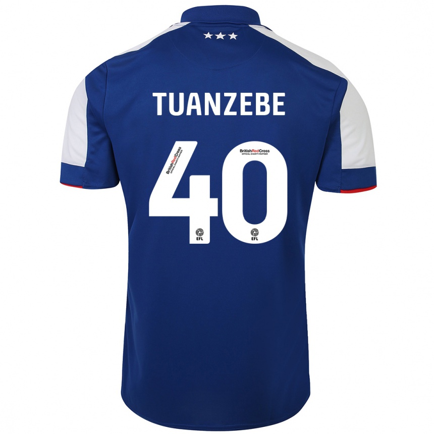 Niño Fútbol Camiseta Axel Tuanzebe #40 Azul 1ª Equipación 2023/24 Perú