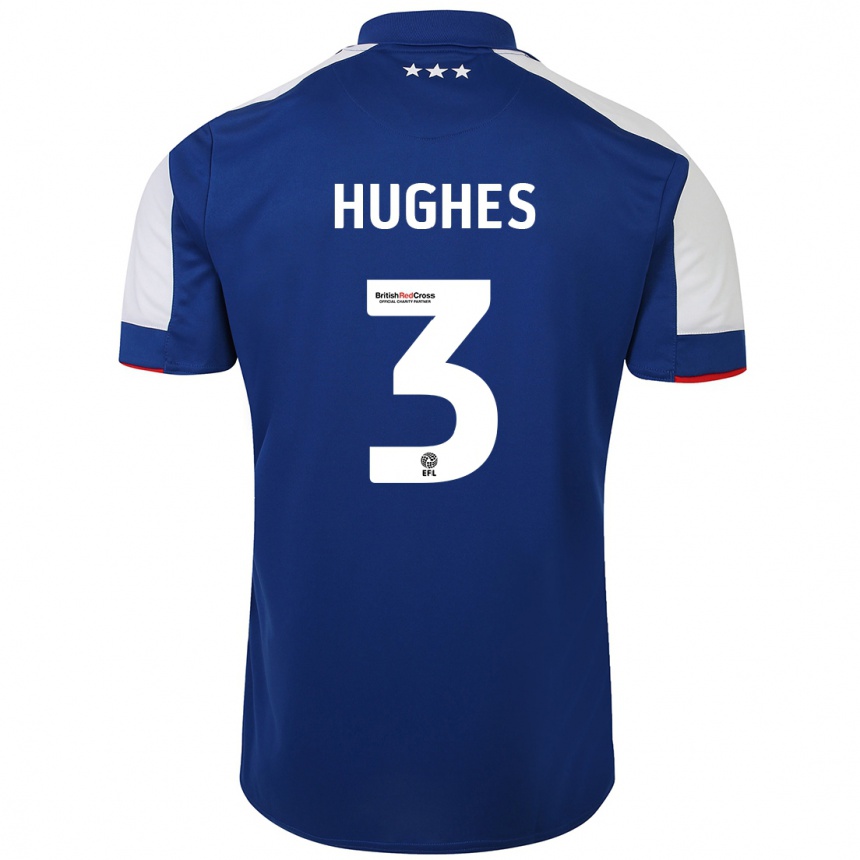 Niño Fútbol Camiseta Summer Hughes #3 Azul 1ª Equipación 2023/24 Perú