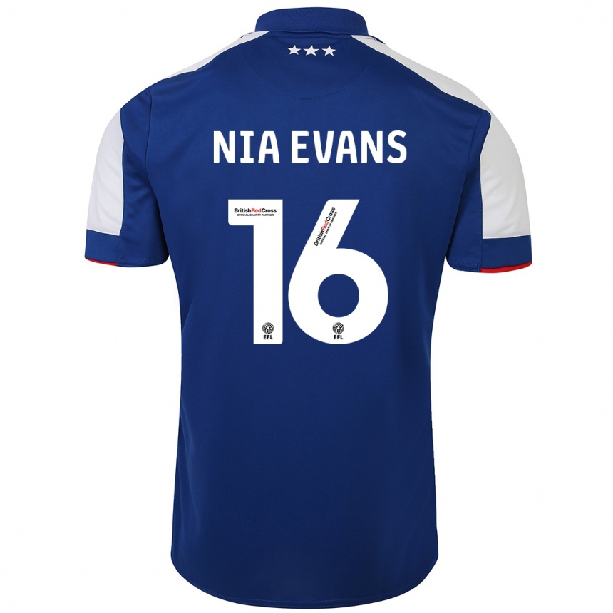 Niño Fútbol Camiseta Nia Evans #16 Azul 1ª Equipación 2023/24 Perú