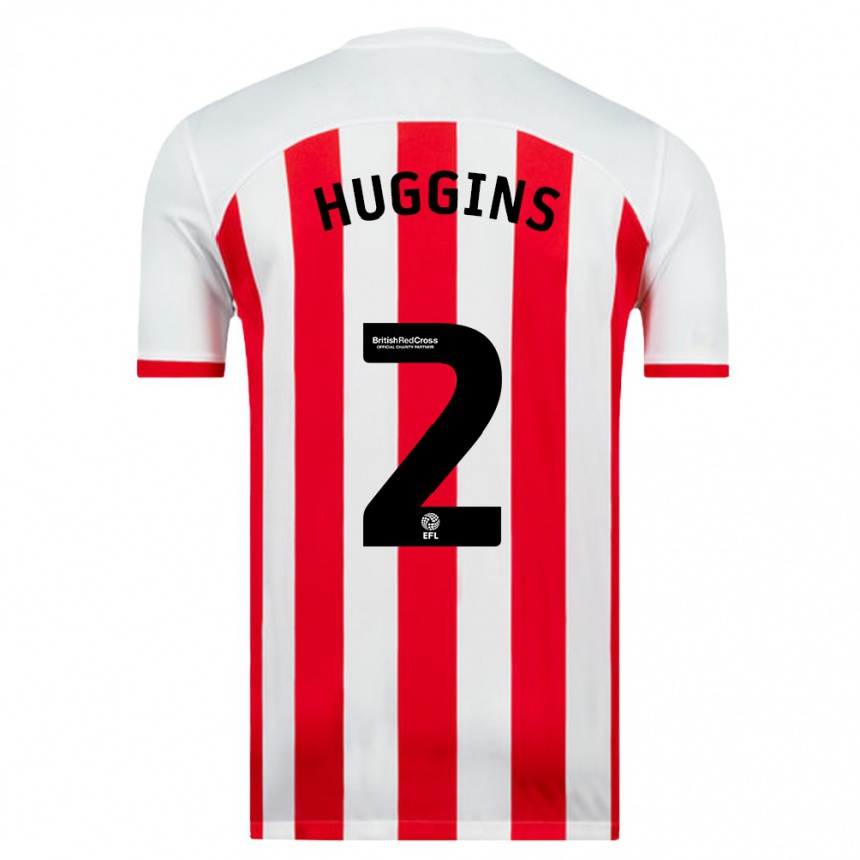 Niño Fútbol Camiseta Niall Huggins #2 Blanco 1ª Equipación 2023/24 Perú