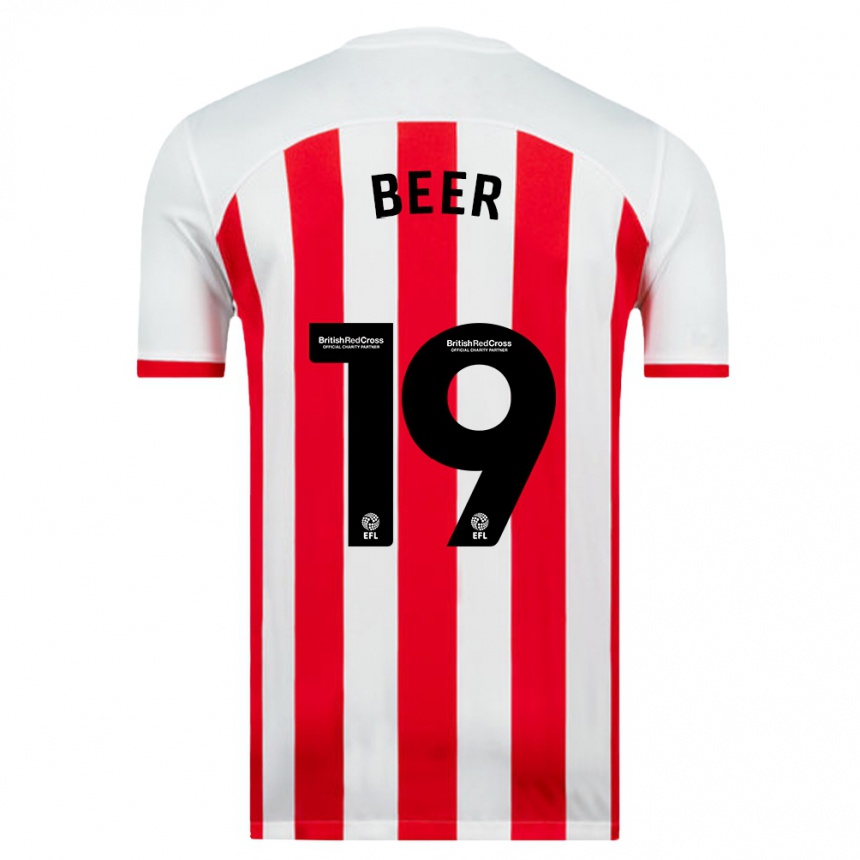 Niño Fútbol Camiseta Megan Beer #19 Blanco 1ª Equipación 2023/24 Perú