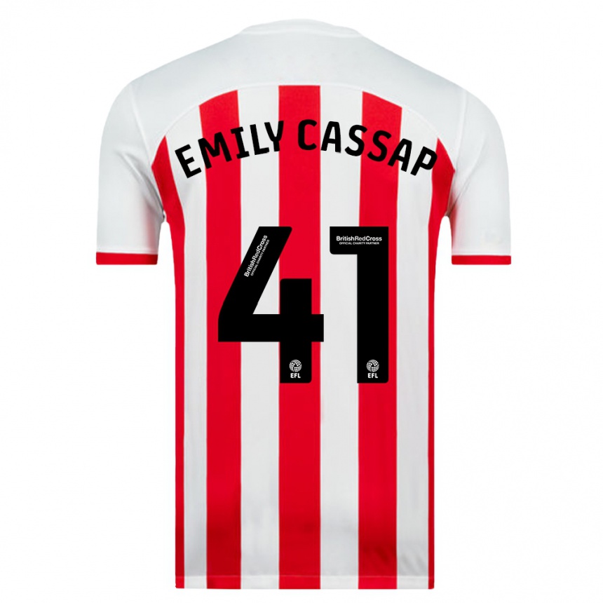 Niño Fútbol Camiseta Emily Cassap #41 Blanco 1ª Equipación 2023/24 Perú