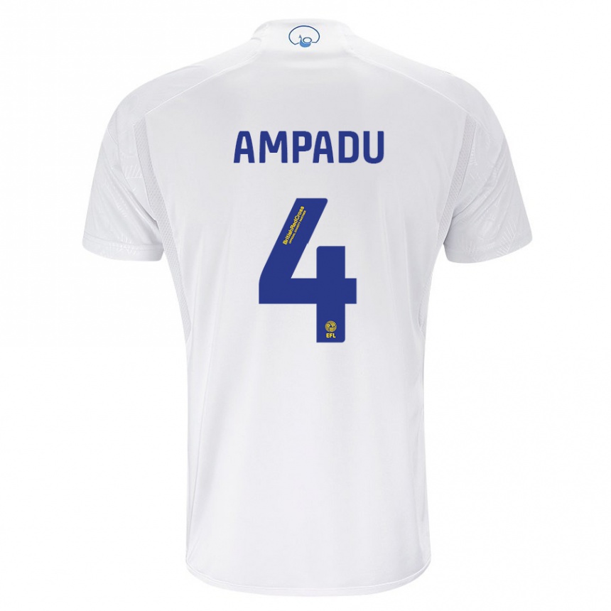 Niño Fútbol Camiseta Ethan Ampadu #4 Blanco 1ª Equipación 2023/24 Perú