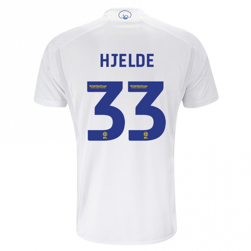 Niño Fútbol Camiseta Leo Fuhr Hjelde #33 Blanco 1ª Equipación 2023/24 Perú