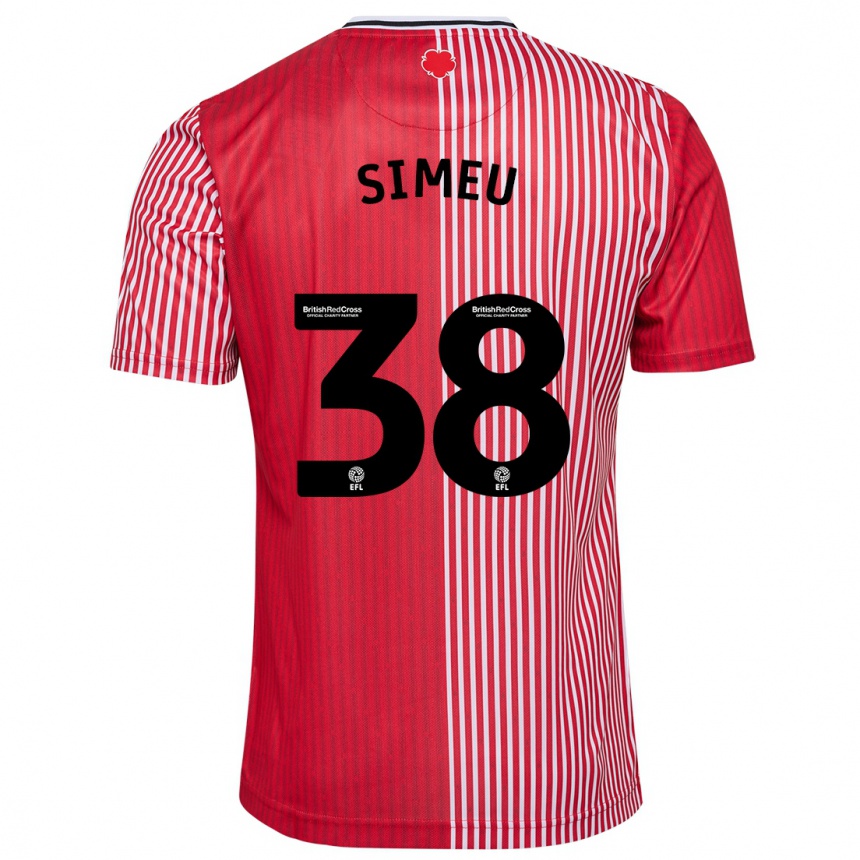 Niño Fútbol Camiseta Dynel Simeu #38 Rojo 1ª Equipación 2023/24 Perú