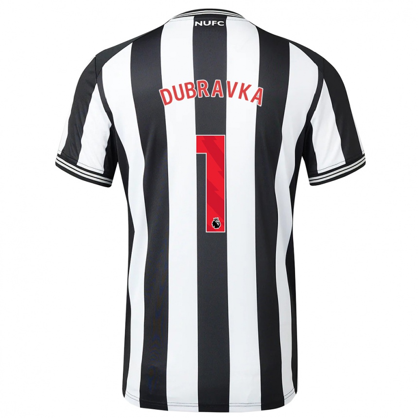 Niño Fútbol Camiseta Martin Dúbravka #1 Blanco Negro 1ª Equipación 2023/24 Perú