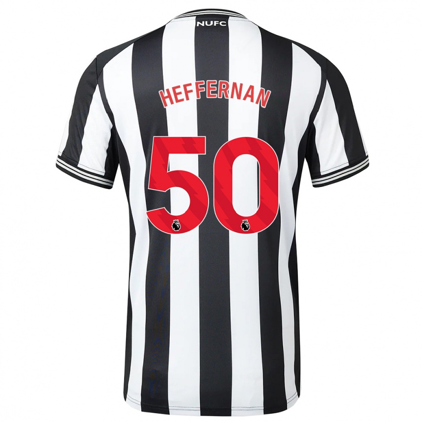 Niño Fútbol Camiseta Cathal Heffernan #50 Blanco Negro 1ª Equipación 2023/24 Perú