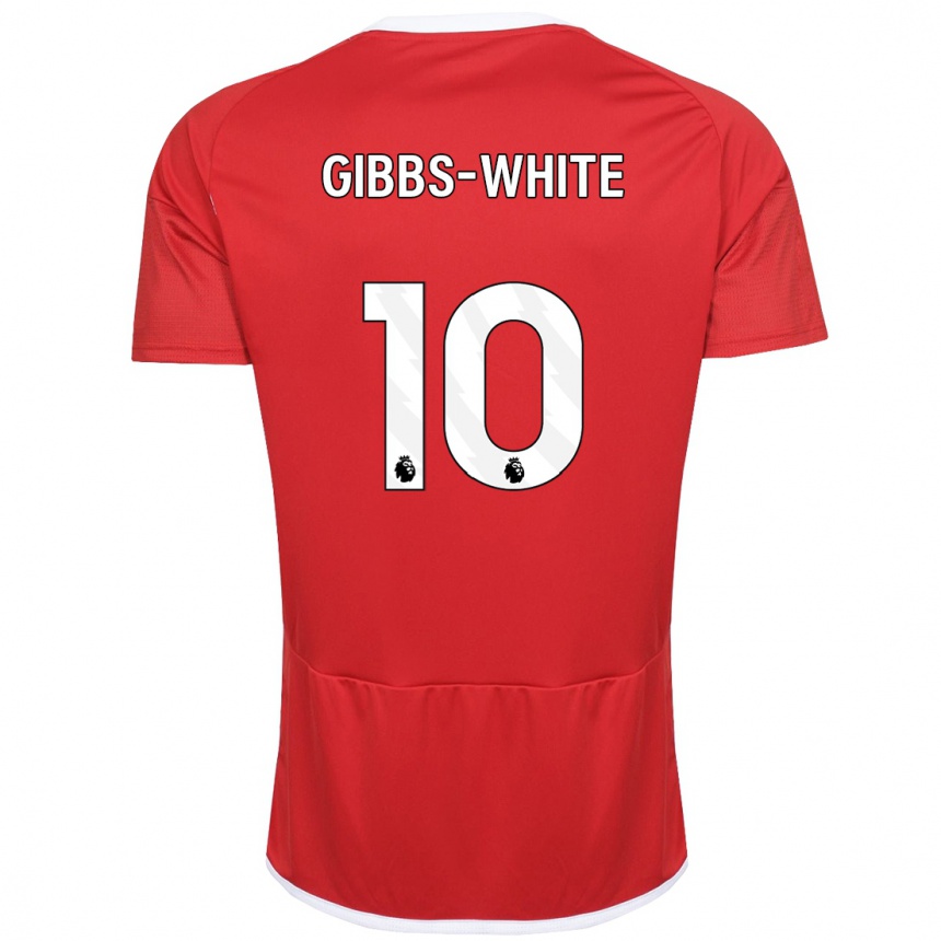 Niño Fútbol Camiseta Morgan Gibbs-White #10 Rojo 1ª Equipación 2023/24 Perú