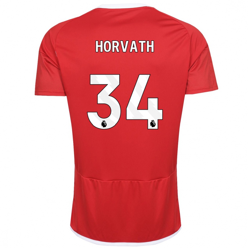 Niño Fútbol Camiseta Ethan Horvath #34 Rojo 1ª Equipación 2023/24 Perú