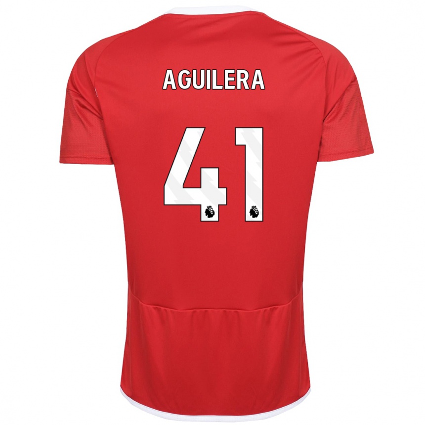 Niño Fútbol Camiseta Brandon Aguilera #41 Rojo 1ª Equipación 2023/24 Perú