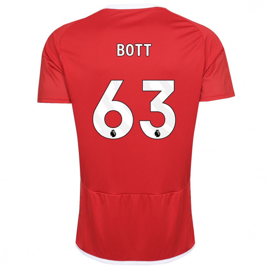 Niño Fútbol Camiseta Aaron Bott #63 Rojo 1ª Equipación 2023/24 Perú