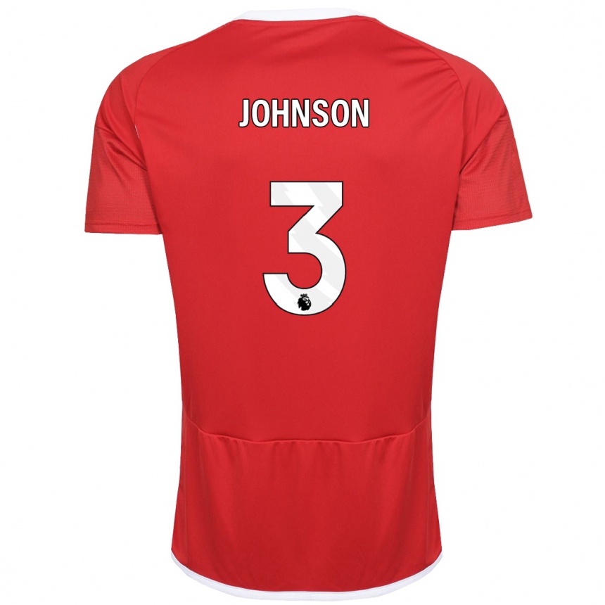 Niño Fútbol Camiseta Nat Johnson #3 Rojo 1ª Equipación 2023/24 Perú