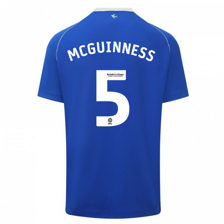 Niño Fútbol Camiseta Mark Mcguinness #5 Azul 1ª Equipación 2023/24 Perú