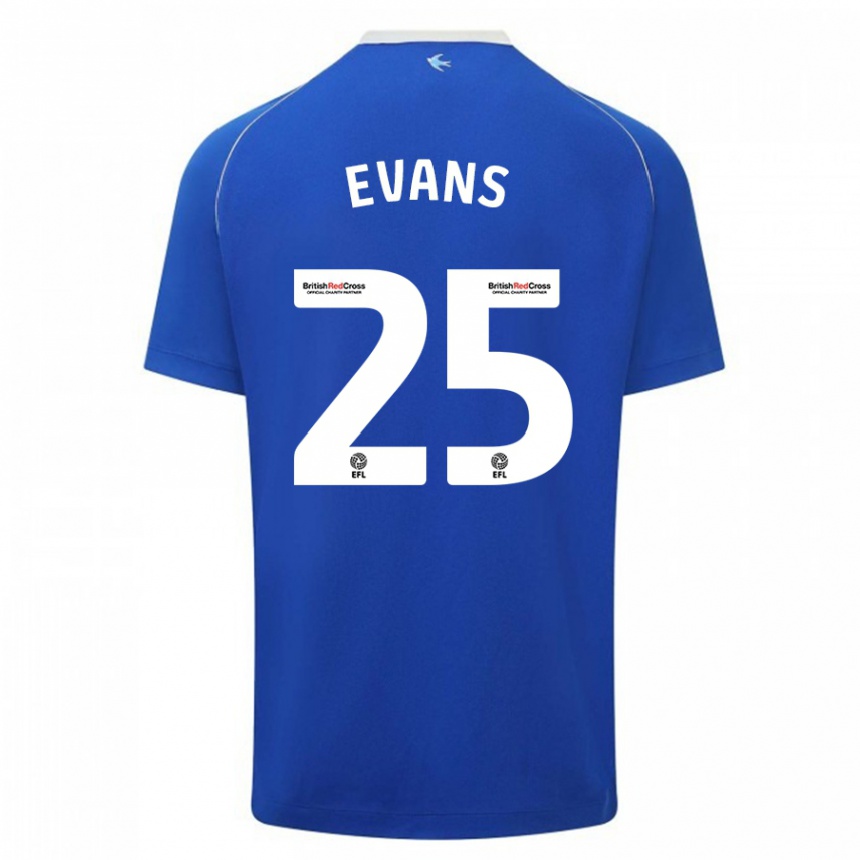 Niño Fútbol Camiseta Kieron Evans #25 Azul 1ª Equipación 2023/24 Perú