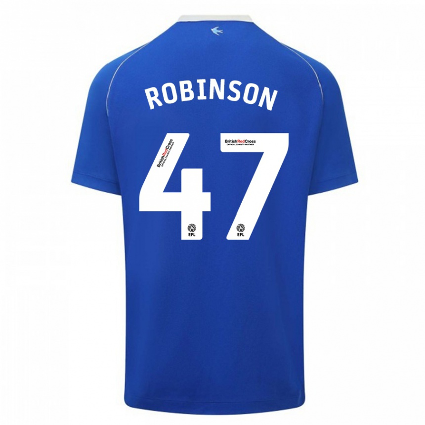 Niño Fútbol Camiseta Callum Robinson #47 Azul 1ª Equipación 2023/24 Perú