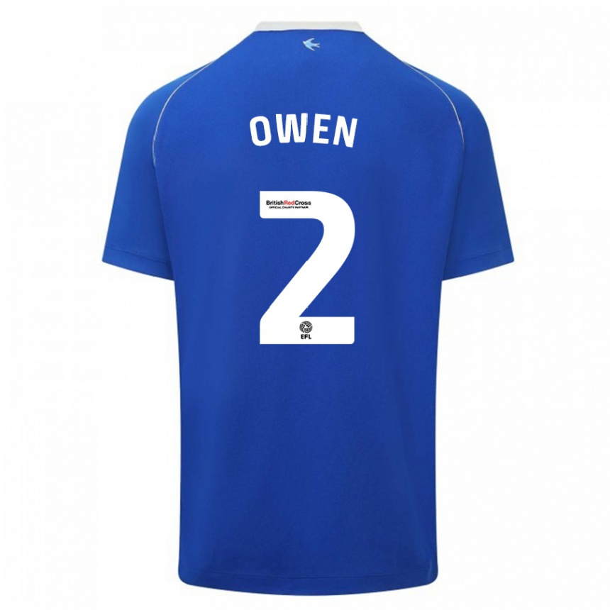 Niño Fútbol Camiseta Lisa Owen #2 Azul 1ª Equipación 2023/24 Perú