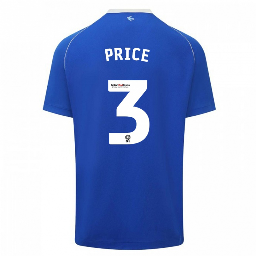 Niño Fútbol Camiseta Ffion Price #3 Azul 1ª Equipación 2023/24 Perú