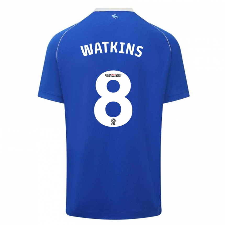 Niño Fútbol Camiseta Seren Watkins #8 Azul 1ª Equipación 2023/24 Perú