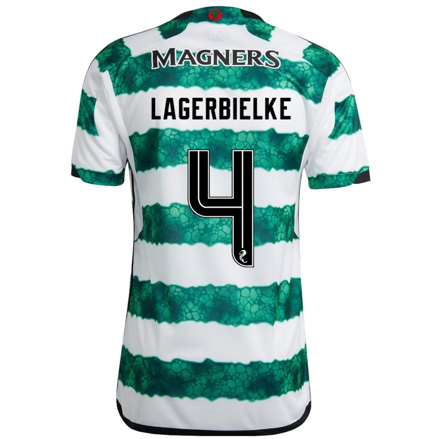 Niño Fútbol Camiseta Gustaf Lagerbielke #4 Verde 1ª Equipación 2023/24 Perú