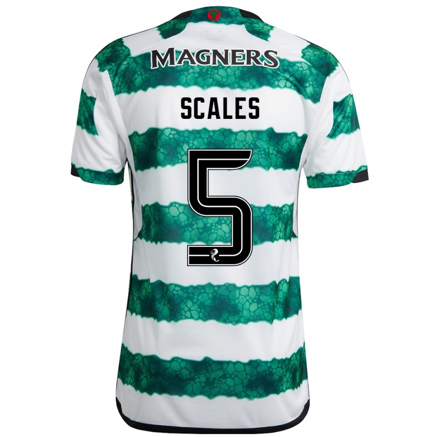 Niño Fútbol Camiseta Liam Scales #5 Verde 1ª Equipación 2023/24 Perú