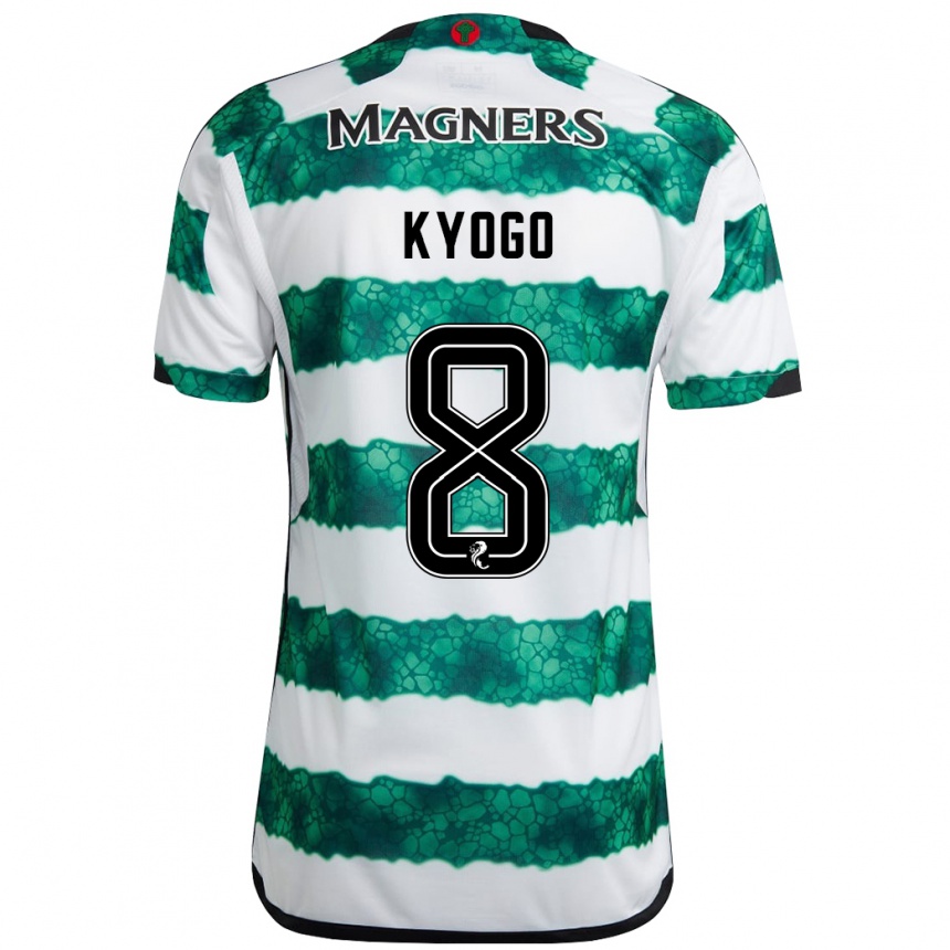 Niño Fútbol Camiseta Kyogo Furuhashi #8 Verde 1ª Equipación 2023/24 Perú