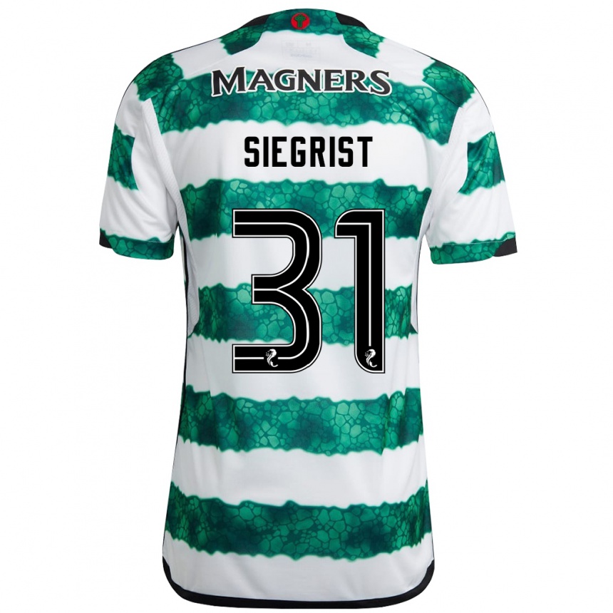 Niño Fútbol Camiseta Benjamin Siegrist #31 Verde 1ª Equipación 2023/24 Perú