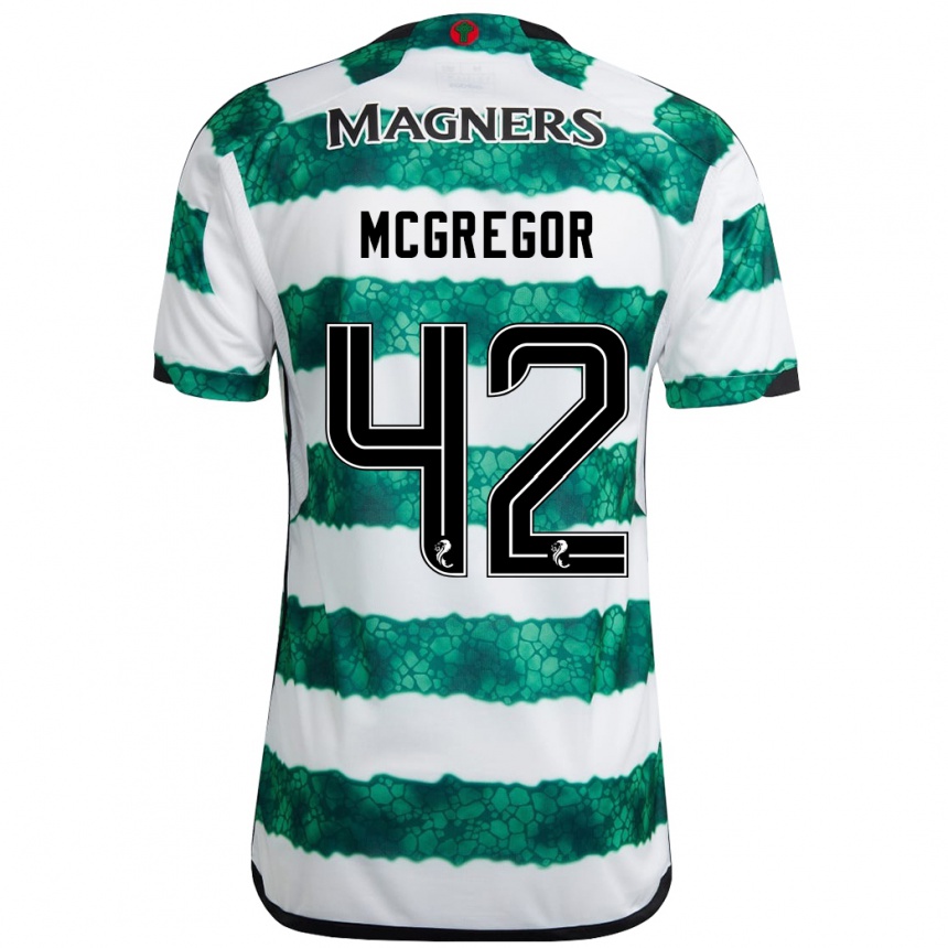 Niño Fútbol Camiseta Callum Mcgregor #42 Verde 1ª Equipación 2023/24 Perú