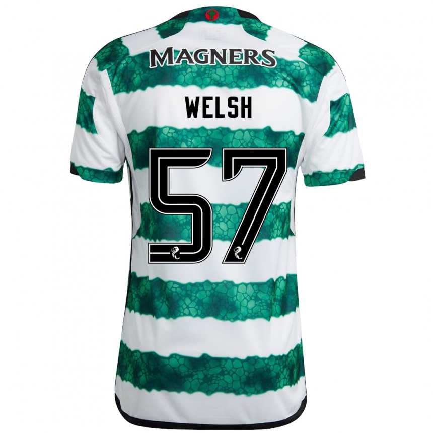 Niño Fútbol Camiseta Stephen Welsh #57 Verde 1ª Equipación 2023/24 Perú