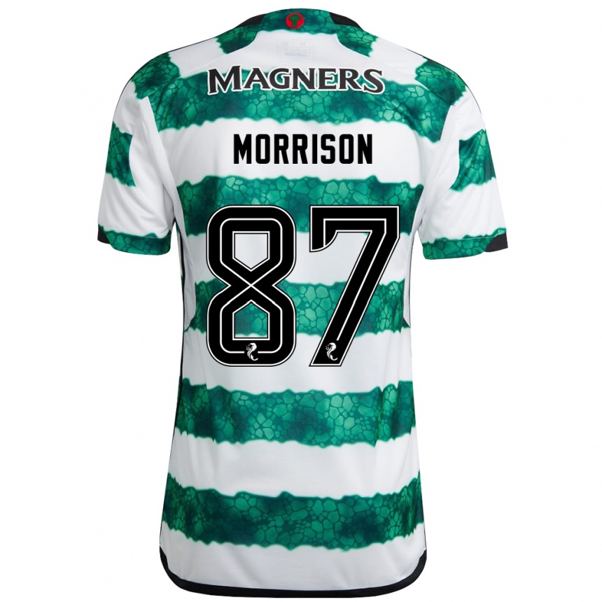 Niño Fútbol Camiseta Joe Morrison #87 Verde 1ª Equipación 2023/24 Perú