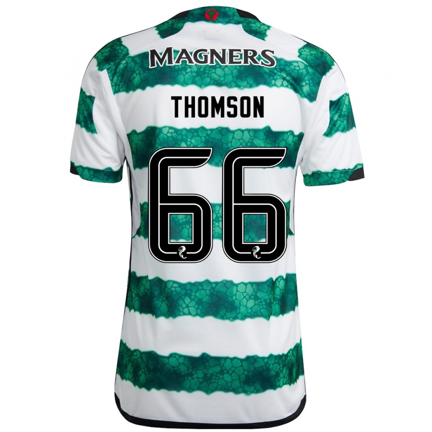 Niño Fútbol Camiseta Corey Thomson #66 Verde 1ª Equipación 2023/24 Perú