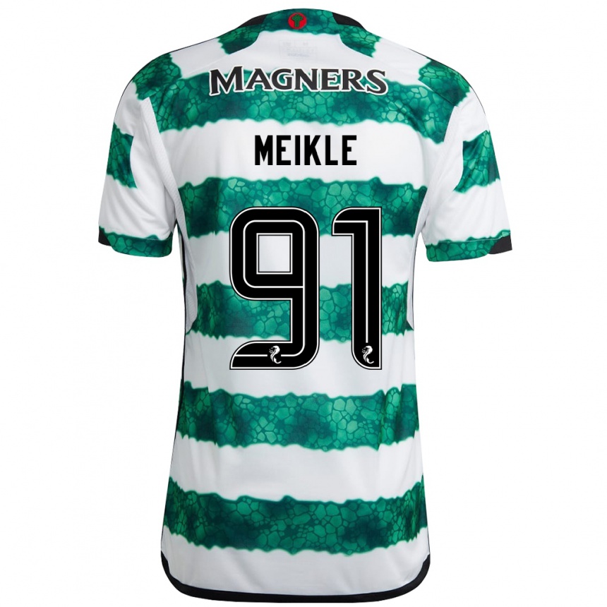 Niño Fútbol Camiseta Jamie Meikle #91 Verde 1ª Equipación 2023/24 Perú