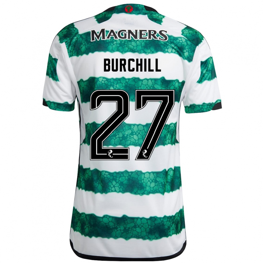 Niño Fútbol Camiseta Tiree Burchill #27 Verde 1ª Equipación 2023/24 Perú