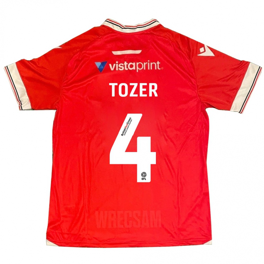 Niño Fútbol Camiseta Ben Tozer #4 Rojo 1ª Equipación 2023/24 Perú