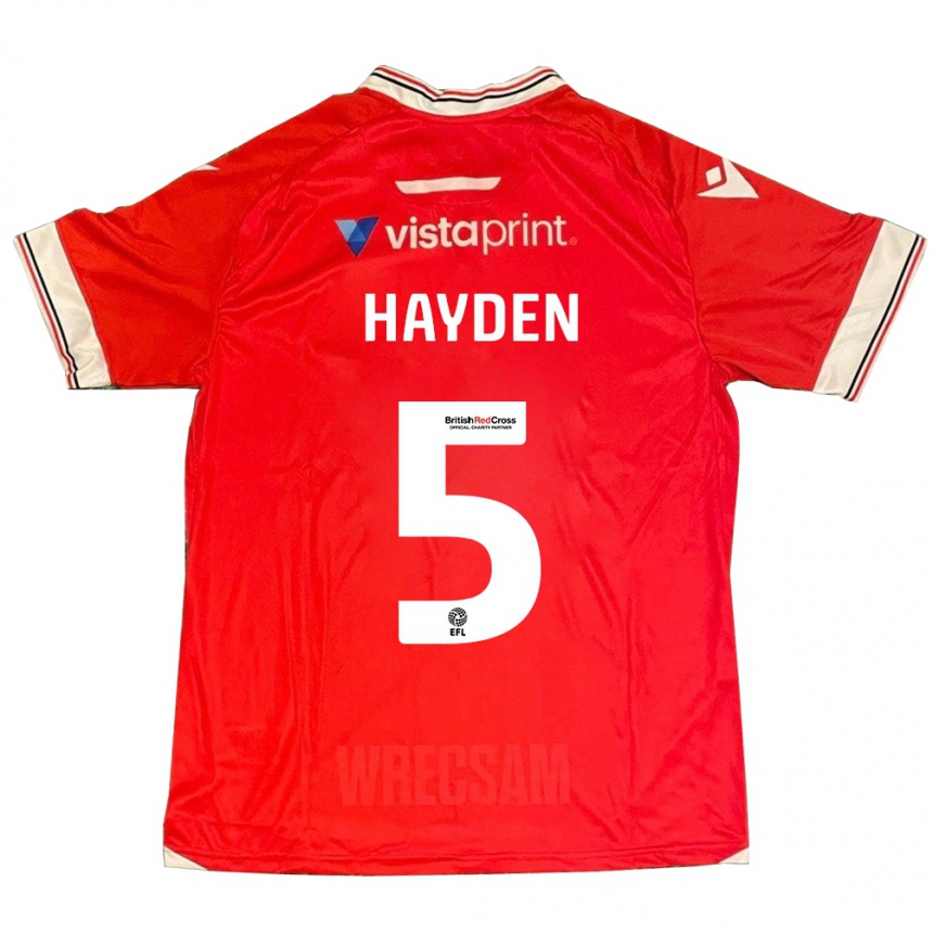 Niño Fútbol Camiseta Aaron Hayden #5 Rojo 1ª Equipación 2023/24 Perú