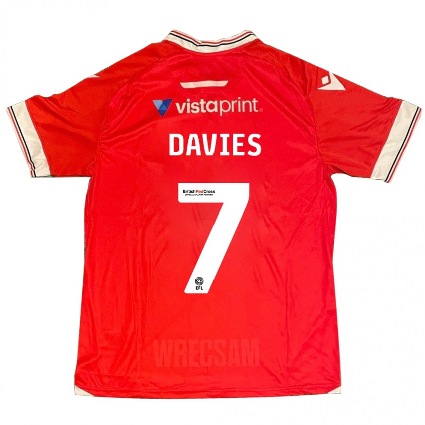 Niño Fútbol Camiseta Jordan Davies #7 Rojo 1ª Equipación 2023/24 Perú