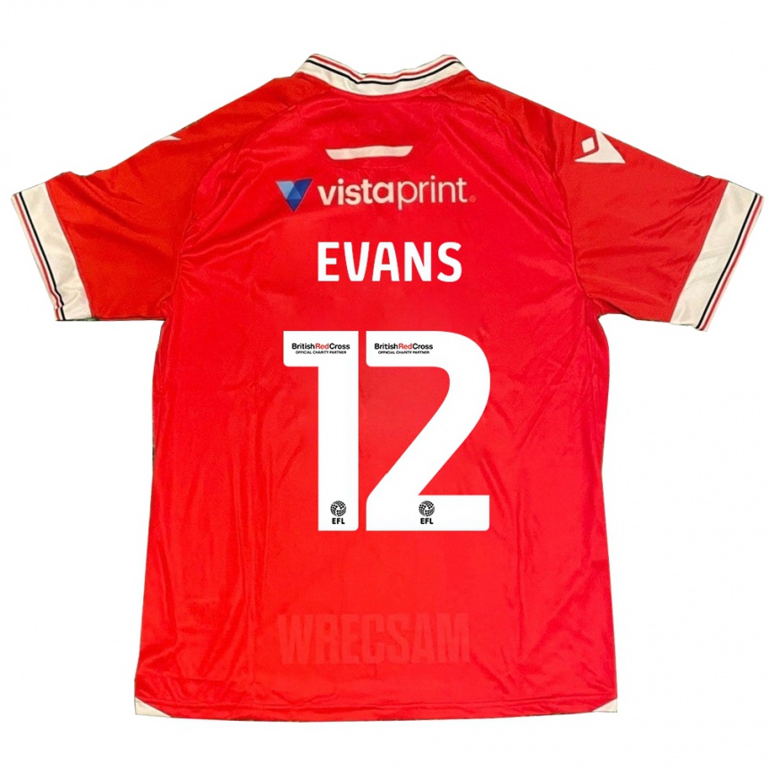 Niño Fútbol Camiseta George Evans #12 Rojo 1ª Equipación 2023/24 Perú