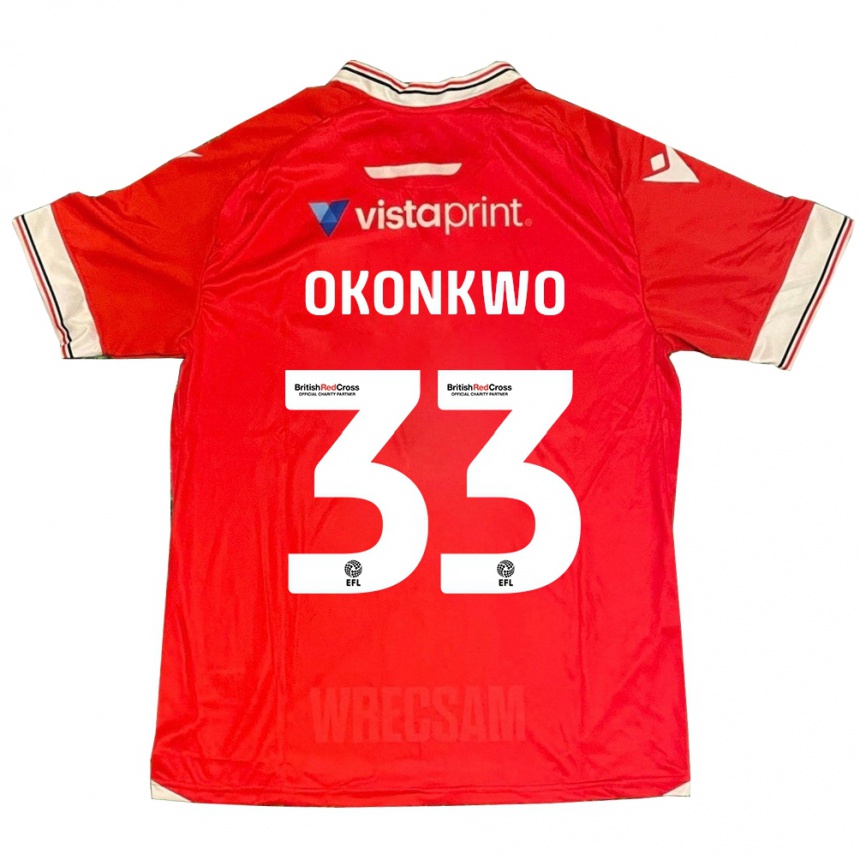 Niño Fútbol Camiseta Arthur Okonkwo #33 Rojo 1ª Equipación 2023/24 Perú