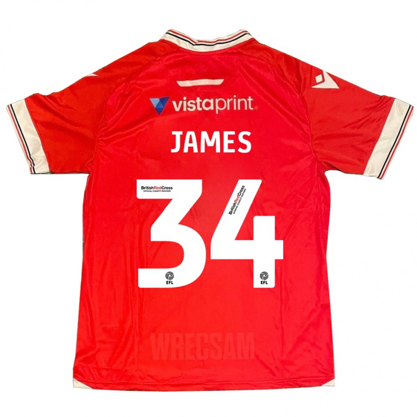 Niño Fútbol Camiseta Aaron James #34 Rojo 1ª Equipación 2023/24 Perú