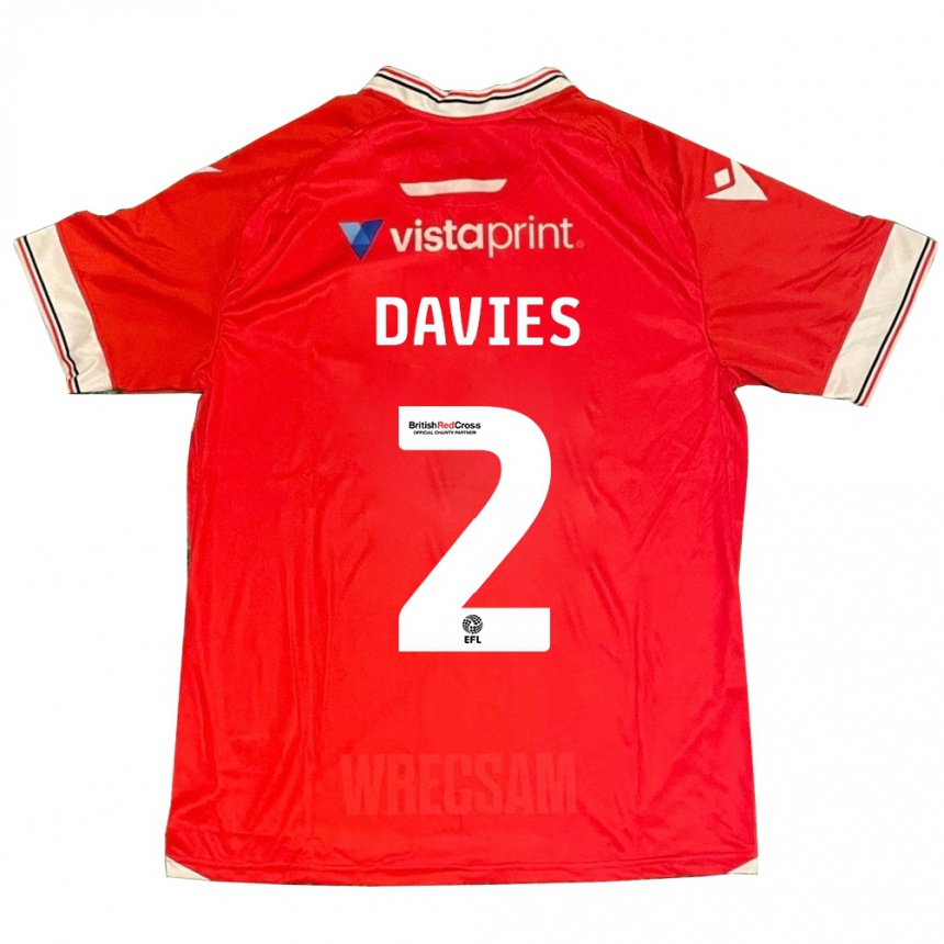 Niño Fútbol Camiseta Phoebe Davies #2 Rojo 1ª Equipación 2023/24 Perú