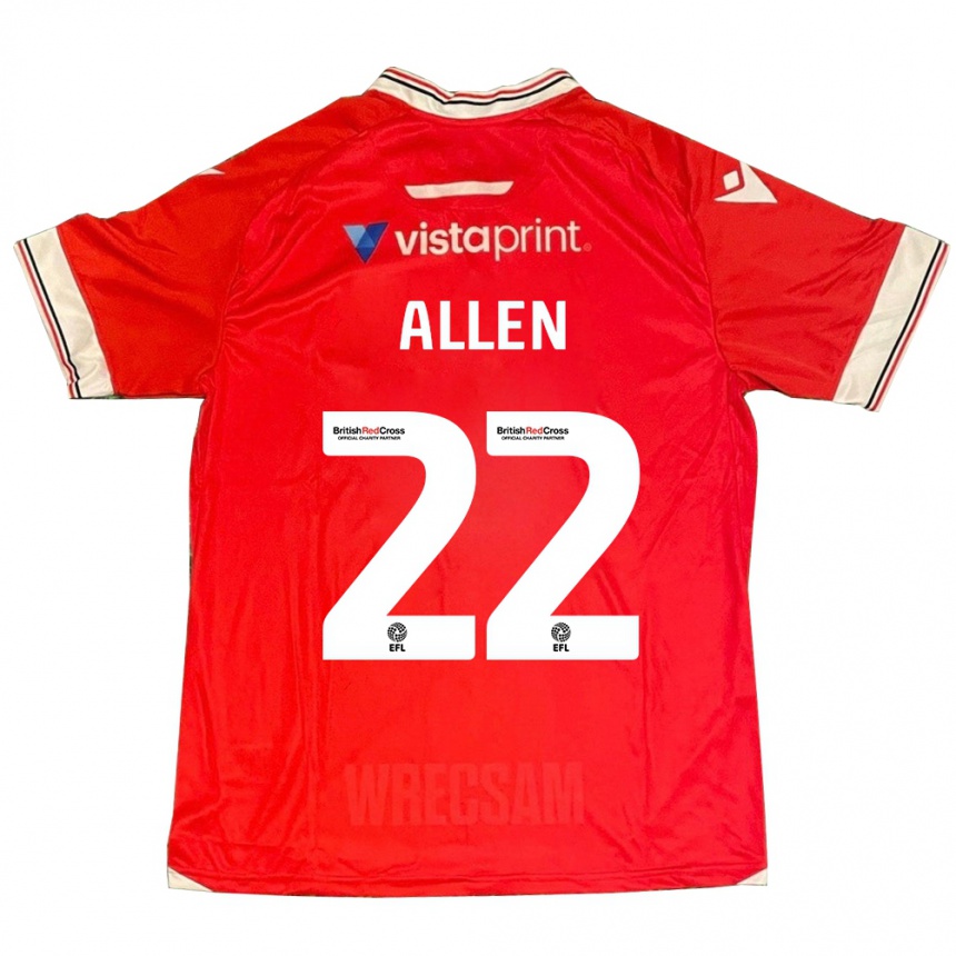 Niño Fútbol Camiseta Keren Allen #22 Rojo 1ª Equipación 2023/24 Perú