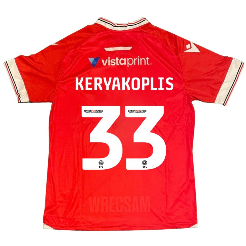 Niño Fútbol Camiseta Hannah Keryakoplis #33 Rojo 1ª Equipación 2023/24 Perú