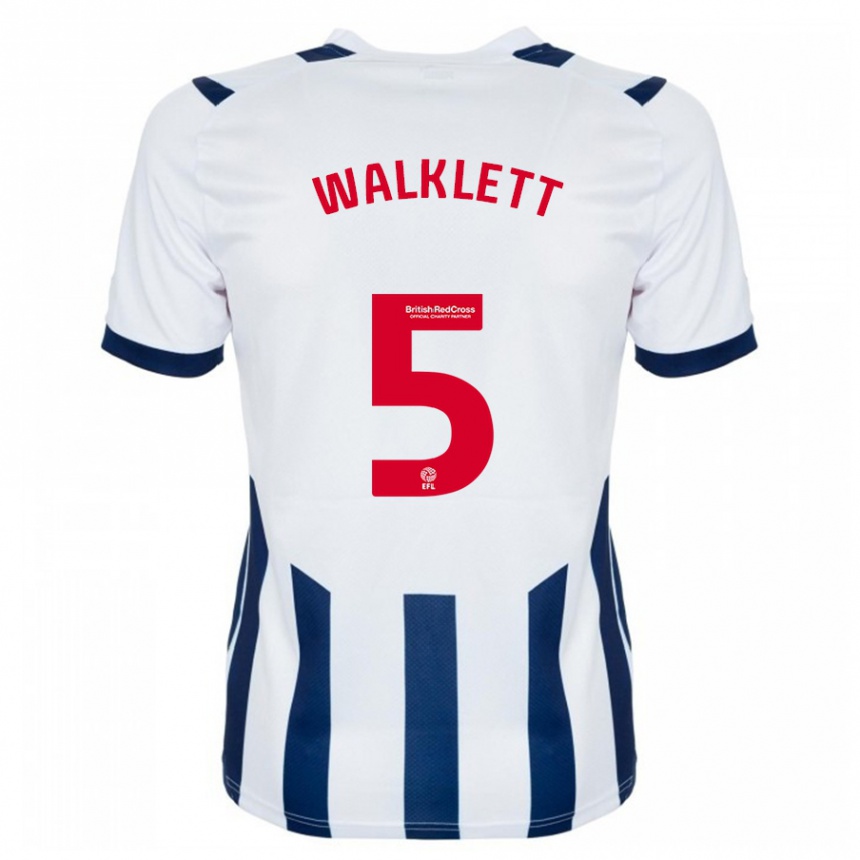 Niño Fútbol Camiseta Kerry Walklett #5 Blanco 1ª Equipación 2023/24 Perú