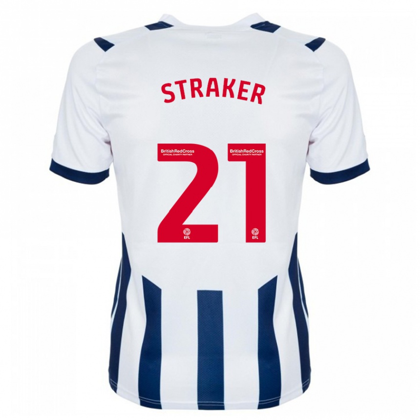 Niño Fútbol Camiseta Jannelle Straker #21 Blanco 1ª Equipación 2023/24 Perú