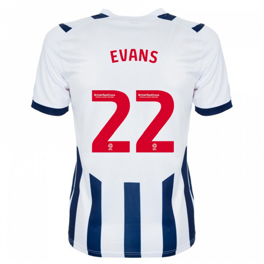 Niño Fútbol Camiseta Kate Evans #22 Blanco 1ª Equipación 2023/24 Perú