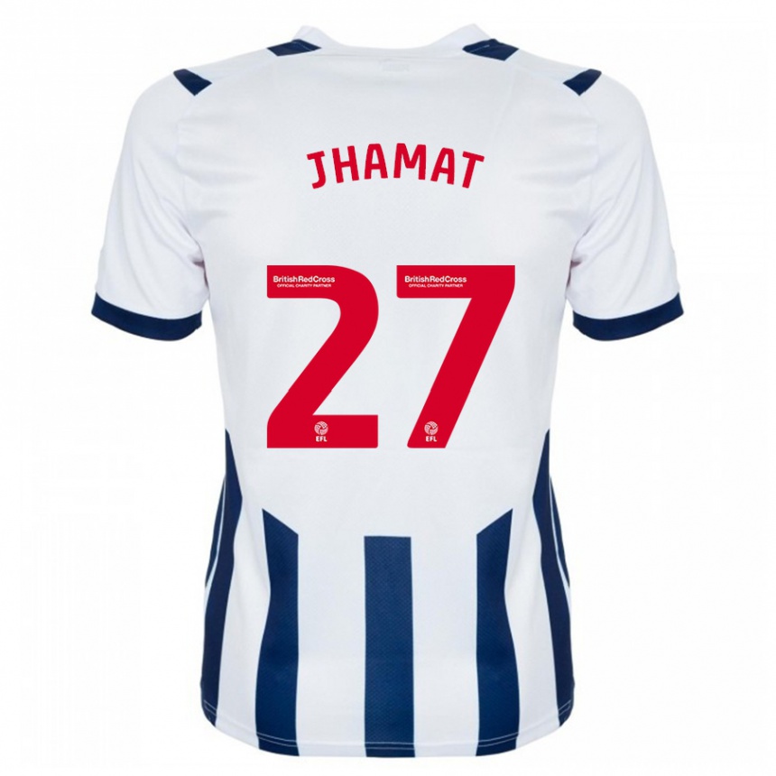 Niño Fútbol Camiseta Simran Jhamat #27 Blanco 1ª Equipación 2023/24 Perú