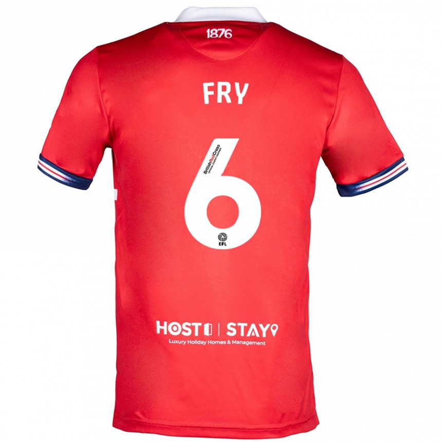 Niño Fútbol Camiseta Dael Fry #6 Rojo 1ª Equipación 2023/24 Perú