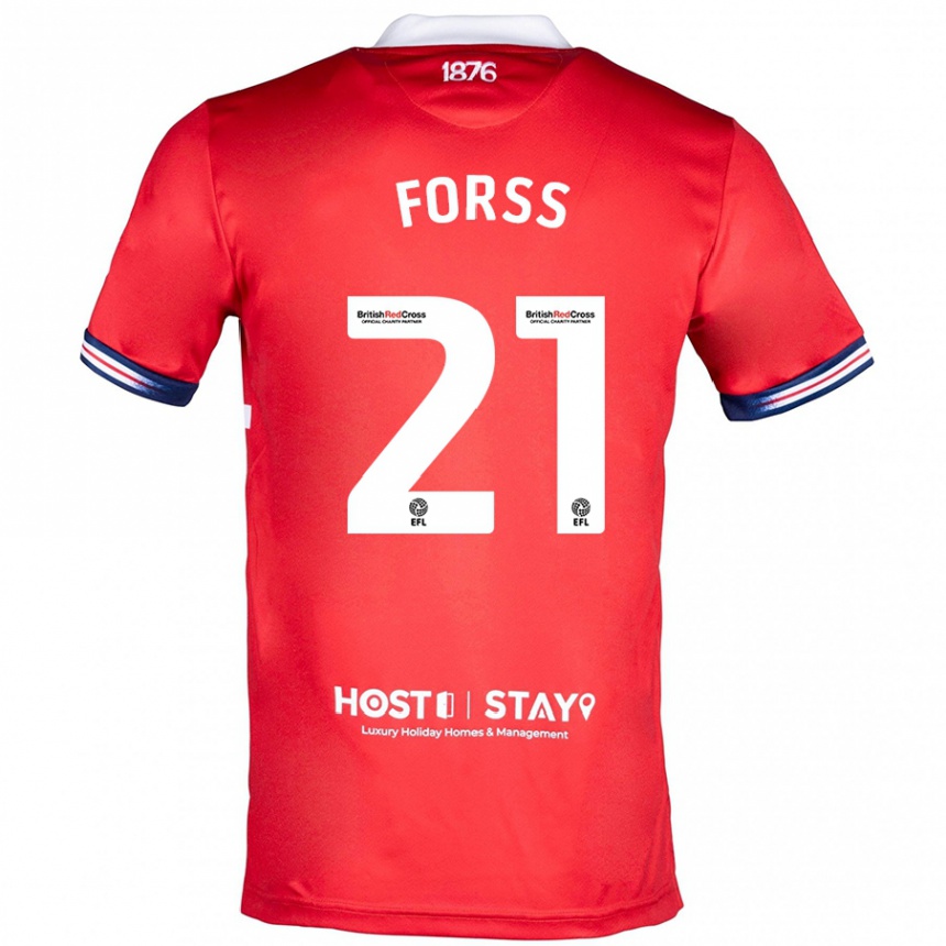 Niño Fútbol Camiseta Marcus Forss #21 Rojo 1ª Equipación 2023/24 Perú