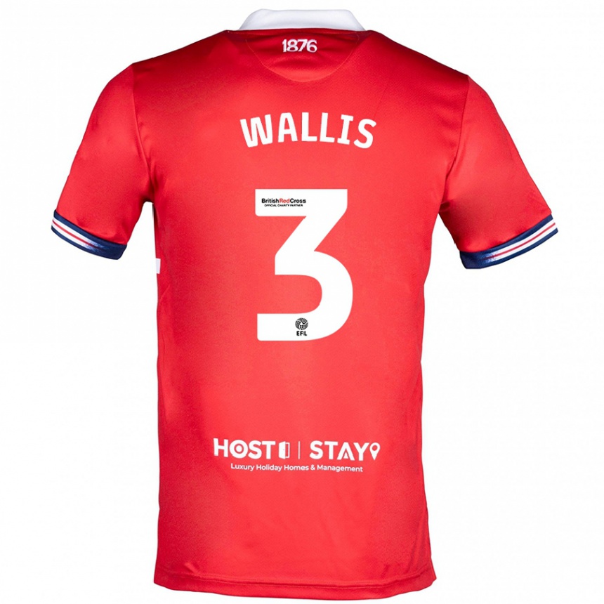 Niño Fútbol Camiseta Emma Wallis #3 Rojo 1ª Equipación 2023/24 Perú