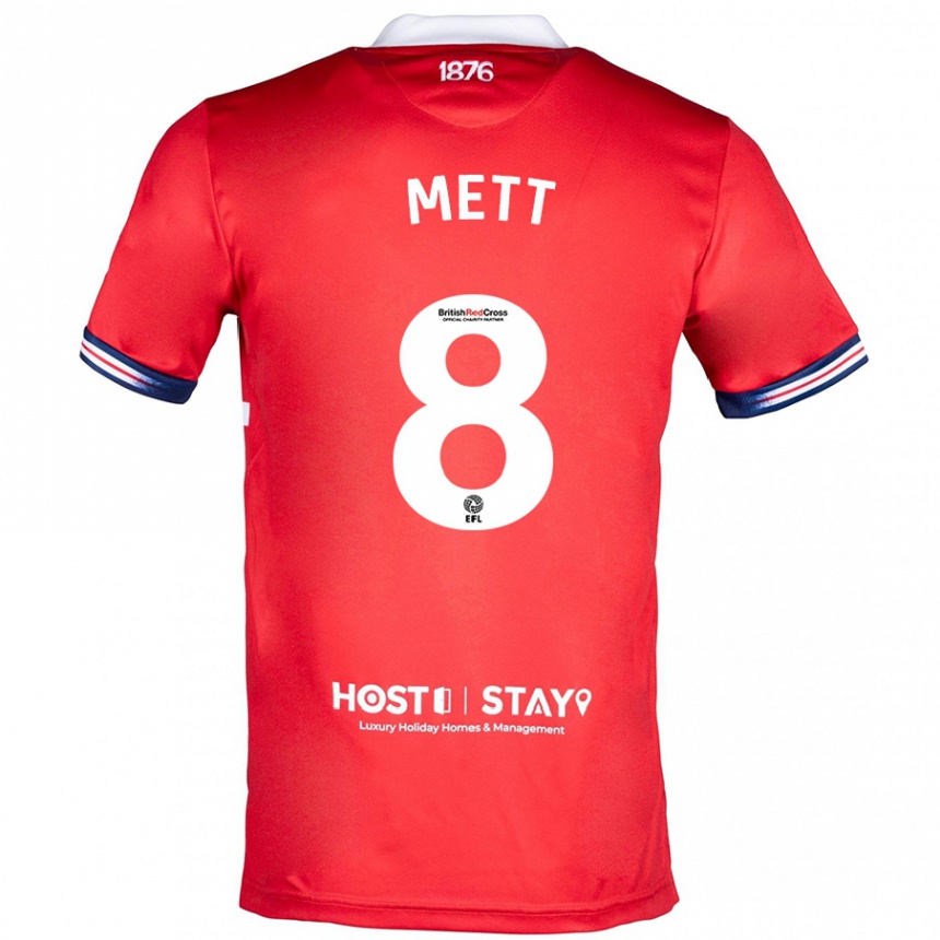 Niño Fútbol Camiseta Jessica Mett #8 Rojo 1ª Equipación 2023/24 Perú